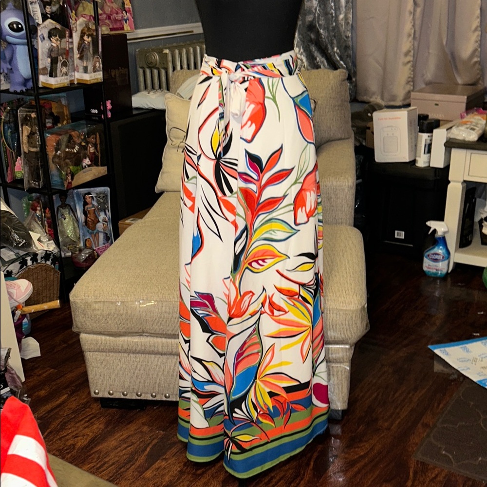 7Avenue New York & Company Floral Print Maxi Skirt